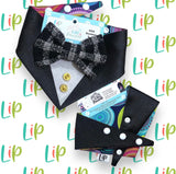 Life is Pawsome Black Tux Dog Bandana